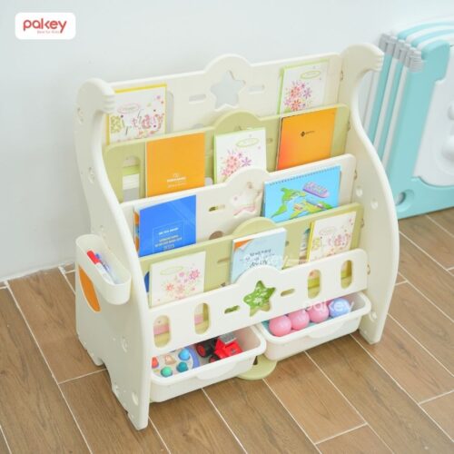 Kệ sách nhựa 5 tầng kèm 2 hộc đựng đồ Pakey voi GS02 27 Kệ sách cho bé Pakey voi GS02