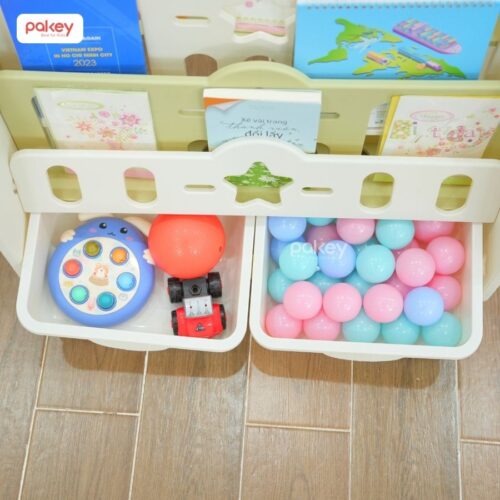 Kệ sách nhựa 5 tầng kèm 2 hộc đựng đồ Pakey voi GS02 28 Kệ sách cho bé Pakey voi GS02