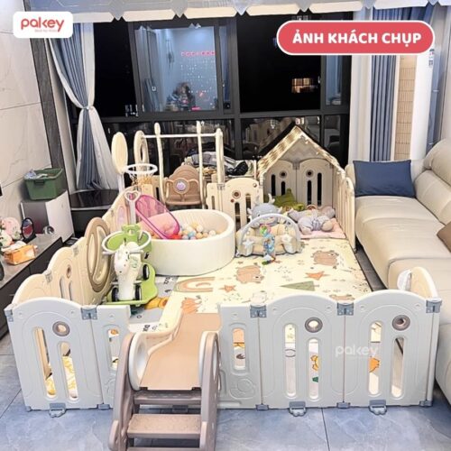 Quây cũi nhựa liên hoàn Moon House 7-8 tiện ích 19 Set quây cũi nhựa liên hoàn cho bé Pakey Moonhouse