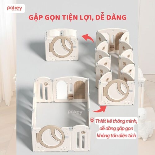 Quây cũi nhựa liên hoàn Moon House 7-8 tiện ích 24 Set quây cũi nhựa liên hoàn cho bé Pakey Moonhouse