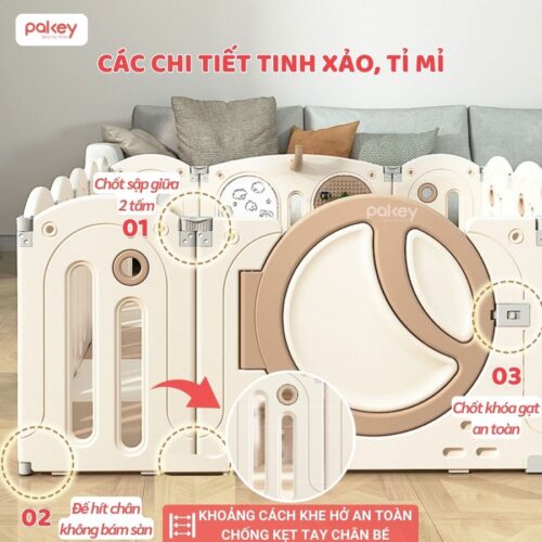 Quây cũi nhựa liên hoàn Moon House 7-8 tiện ích 30 Set quây cũi nhựa liên hoàn cho bé Pakey Moonhouse