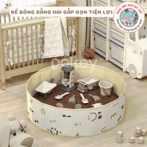 Bể bóng vải Pakey tròn màu be, có họa tiết 19 Từng đường kim mũi chỉ được may vô cùng chắc chắn và khéo léo, đảm bảo tính thẩm mỹ sang trọng, tinh tế