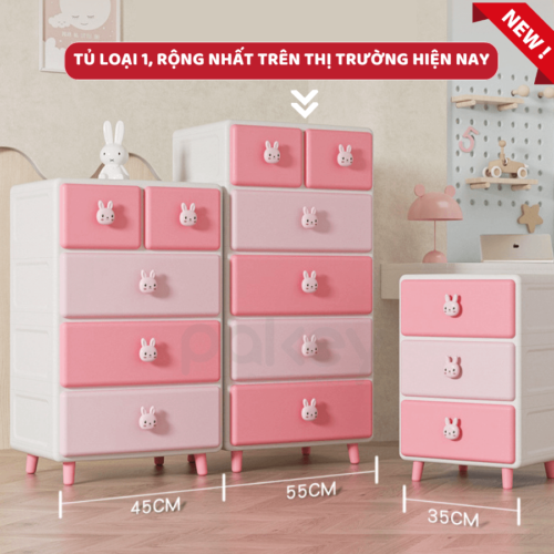 Tủ nhựa Pakey SK002 26 Các góc cạnh của tủ được bo tròn kỹ lưỡng, giảm thiểu nguy cơ va chạm và làm tổn thương cho bé khi chơi gần tủ