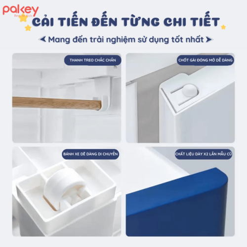 Bề mặt tủ nhẵn mịn, dễ dàng vệ sinh, các góc được thiết kế bo tròn không có mấu thừa nên hoàn toàn không gây nguy hiểm cho người sử dụng
