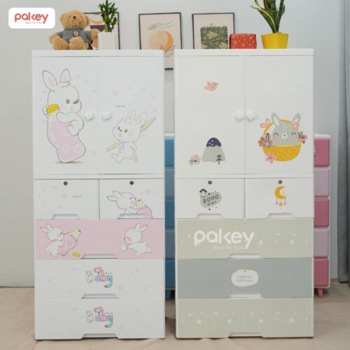 Tủ quần áo trẻ em Pakey HX004 xanh lá