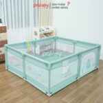 Quây bóng vải khung inox cho bé Pakey K1 - màu xanh lá