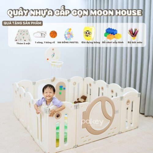 Quây cũi nhựa gấp gọn Pakey Moon House MH01