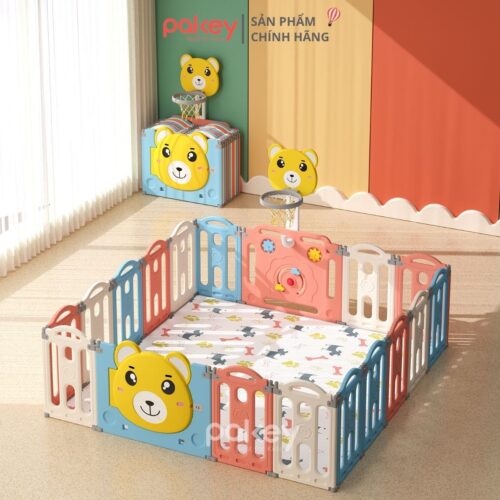Quây cũi nhựa gấp gọn Pakey gấu NC01