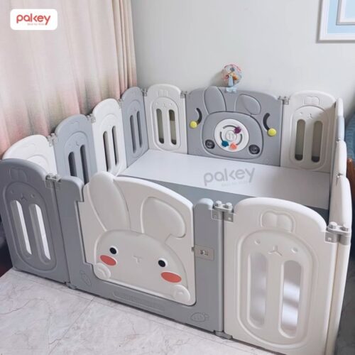 Quây cũi nhựa gấp gọn Pakey Thỏ