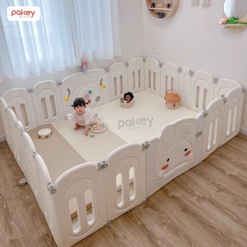 Quây cũi nhựa gấp gọn Pakey Thỏ