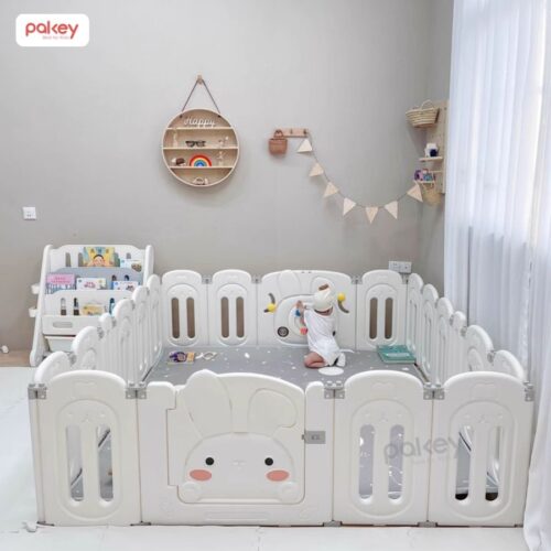 Quây cũi nhựa gấp gọn Pakey Thỏ
