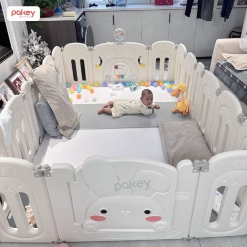 Quây cũi nhựa gấp gọn Pakey Thỏ