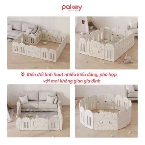 Quây cũi nhựa gấp gọn Pakey Thỏ
