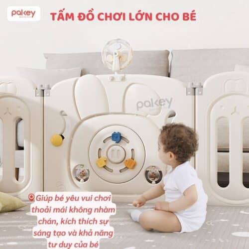 Quây cũi nhựa gấp gọn Pakey Thỏ