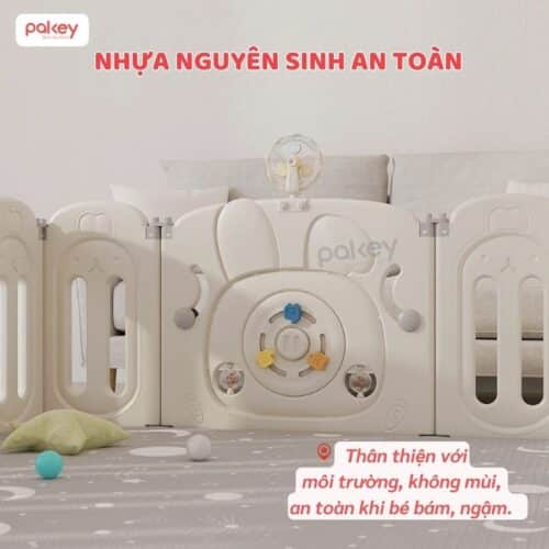 Quây cũi nhựa gấp gọn Pakey Thỏ