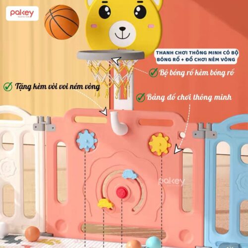 Quây cũi nhựa gấp gọn Pakey gấu NC01 33 Quây cũi nhựa gấp gọn Pakey gấu NC01