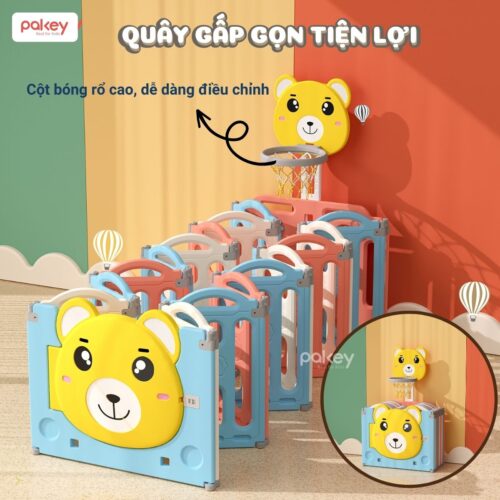 Quây cũi nhựa gấp gọn Pakey gấu NC01 34 Quây cũi nhựa gấp gọn Pakey gấu NC01