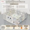 Quây cũi nhựa gấp gọn Pakey gấu NC01 27 Quây cũi nhựa cho bé Pakey gấu NC01 màu ghi trắng