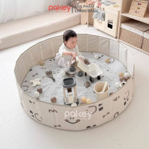 Bể bóng vải tròn màu be Pakey