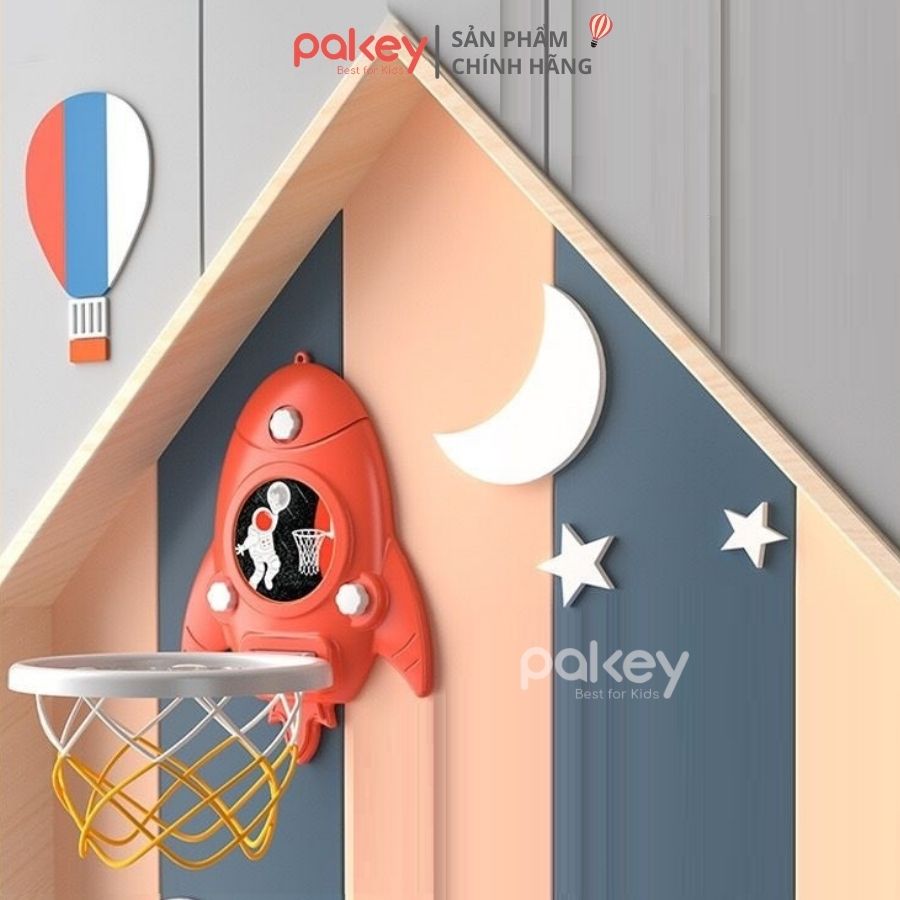 133Bộ đồ chơi bóng rổ cho bé Pakey hình tên lửa Bộ đồ chơi bóng rổ cho bé Pakey hình tên lửa