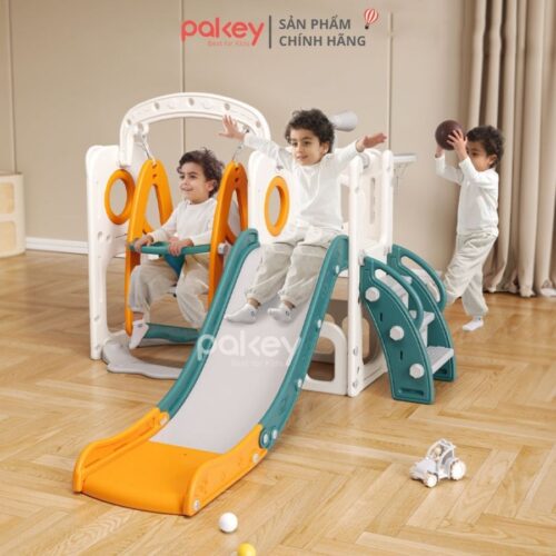 Cầu trượt xích đu Pakey lâu đài CS02