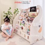 Kệ sách nhựa 5 tầng kèm 2 hộc đựng đồ Pakey voi GS02