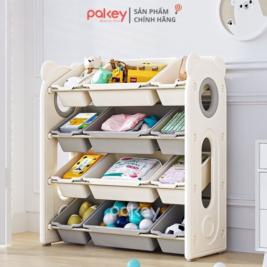 Kệ để đồ 4 tầng kèm hộc - Pakey gấu trắng Kệ để đồ 4 tầng kèm hộc - Pakey gấu trắng