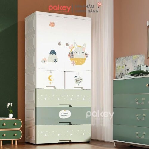 Tủ quần áo trẻ em Pakey HX004 xanh lá