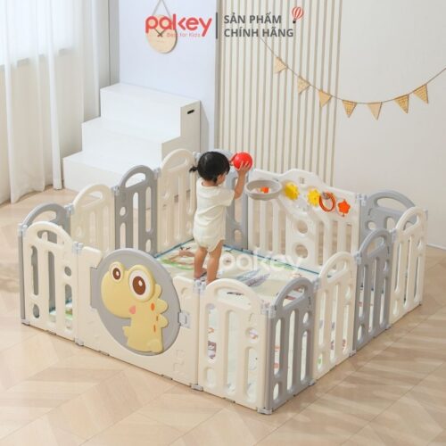 Quây cũi nhựa cho bé gấp gọn Pakey khủng long