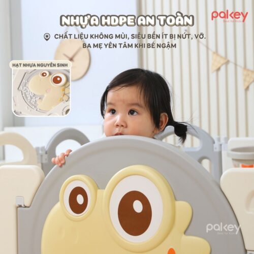 Quây cũi nhựa cho bé gấp gọn Pakey khủng long 23 quay cui nhua pakey khung long 24