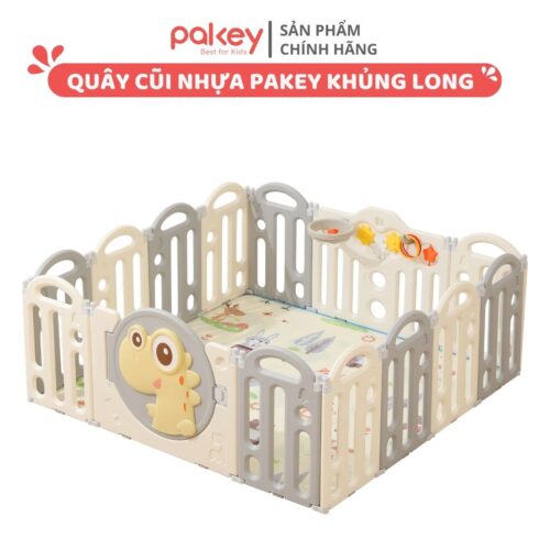 Quây cũi nhựa cho bé gấp gọn Pakey khủng long