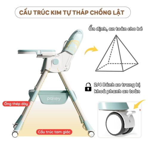 Ghế ăn dặm gấp gọn Pakey HA038 nâng cấp 16 ghe an dam HA038 nang cap 17