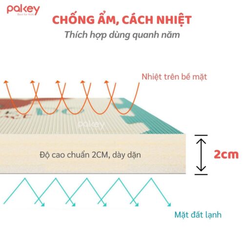 Set 6 tấm thảm xốp dày 2cm Pakey TG01-02-03 20 Tham ghep 6