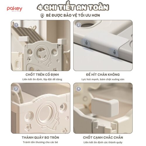 Quây cũi nhựa Pakey Phi Hành Gia QN01 20 quay cui nhua gap gon pakey phi hanh gia QN01 8