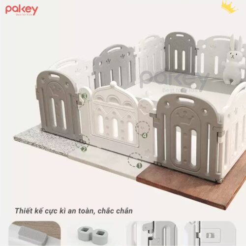 Quây cũi nhựa Pakey Vương Miện 12 Quây cũi nhựa cho bé Pakey Vương Miện