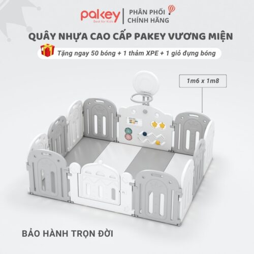 Quây cũi nhựa Pakey Vương Miện 16 Quây cũi nhựa cho bé cao cấp Pakey Vương Miện