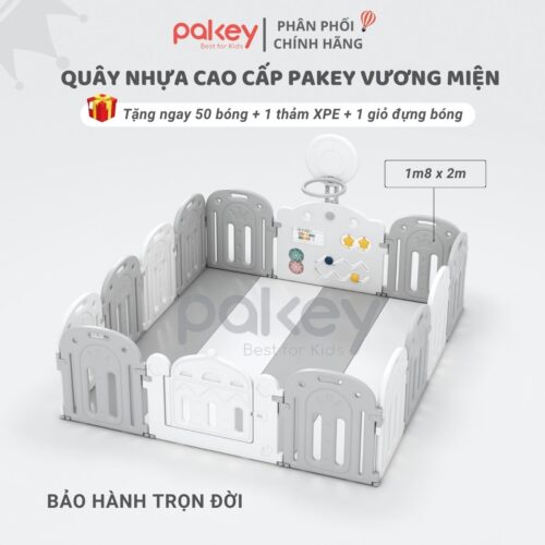 Quây cũi nhựa Pakey Vương Miện 17 Quây cũi nhựa cho bé cao cấp Pakey Vương Miện