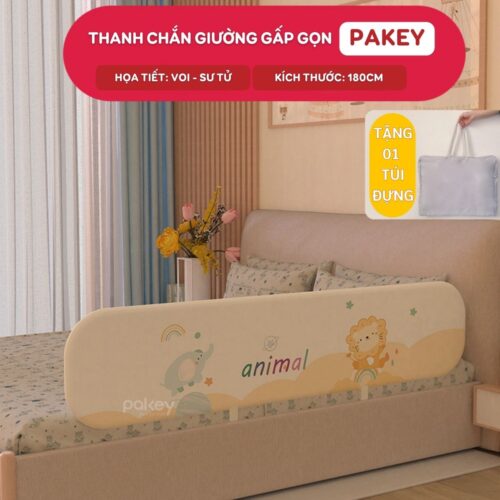 Thanh chắn giường gấp gọn Pakey GG01 31 Thanh chắn giường Pakey GG01 1m8 họa tiết sư tử