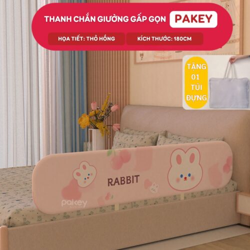 Thanh chắn giường gấp gọn Pakey GG01 27 Thanh chắn giường Pakey GG01 1m8 họa tiết thỏ hồng
