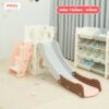 Cầu trượt Bigsize máng trượt dài 2m Pakey P-CS06 14 Cầu trượt lâu đài Pakey P-CS06 màu trắng hồng