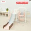 Cầu trượt xích đu Bigsize máng dài 2m Pakey P-CS07 màu trắng hồng
