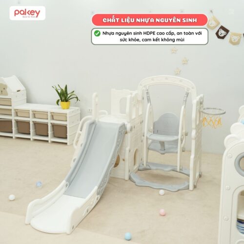 Cầu trượt xích đu Bigsize máng dài 2m Pakey P-CS07 21 Cầu trượt xích đu Bigsize máng dài 2m Pakey P-CS07