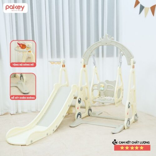Cầu trượt xích đu Pakey ô tô 20 Cầu trượt xích đu Pakey ô tô màu trắng