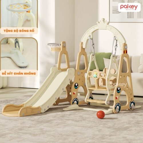 Cầu trượt xích đu Pakey ô tô 22 Cầu trượt xích đu Pakey ô tô màu nâu be