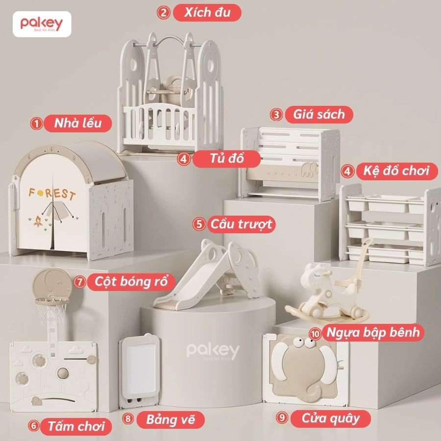 Quây cũi nhựa liên hoàn Pakey Voi