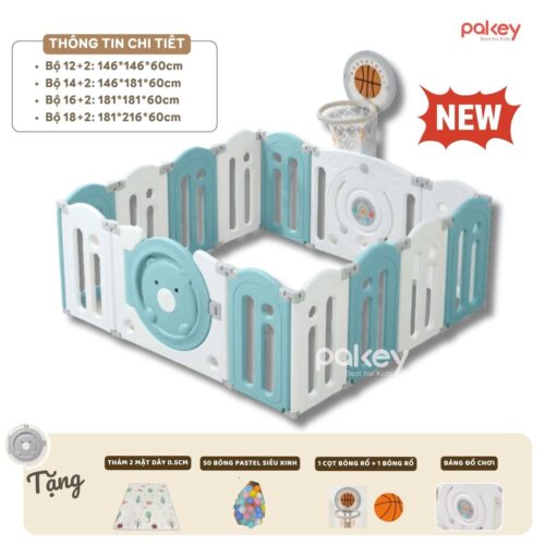 Quây cũi nhựa gấp gọn Funny Bear QN04 11 quay gap gon funny bear 10
