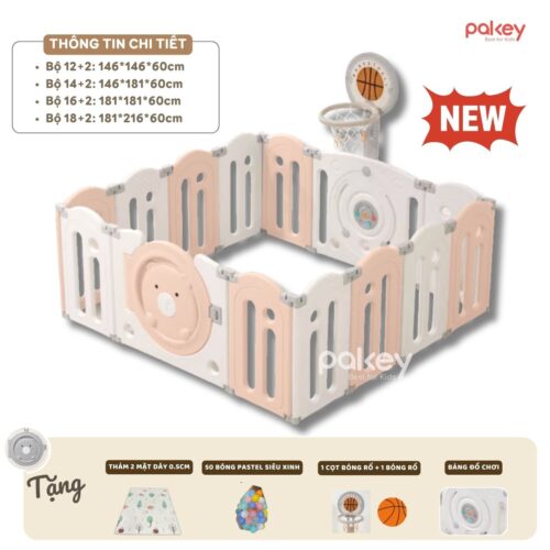 Quây cũi nhựa gấp gọn Funny Bear QN04 12 quay gap gon funny bear 11
