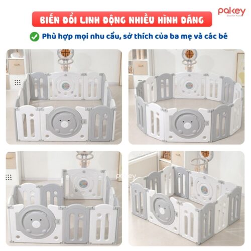 Quây cũi nhựa gấp gọn Funny Bear QN04 13 quay gap gon funny bear 12