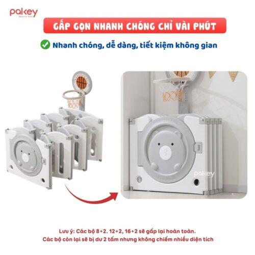 Quây cũi nhựa gấp gọn Funny Bear QN04 14 quay gap gon funny bear 2
