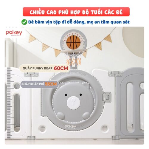 Quây cũi nhựa gấp gọn Funny Bear QN04 16 quay gap gon funny bear 3
